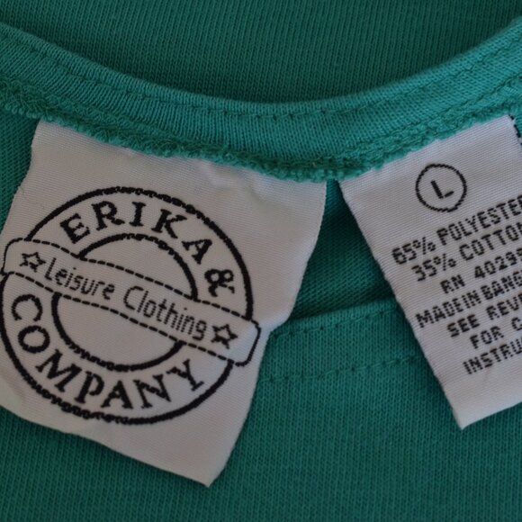 Vintage 80s Green Cotton/Poly Tank Top‎ | size L - Picture 11 of 12